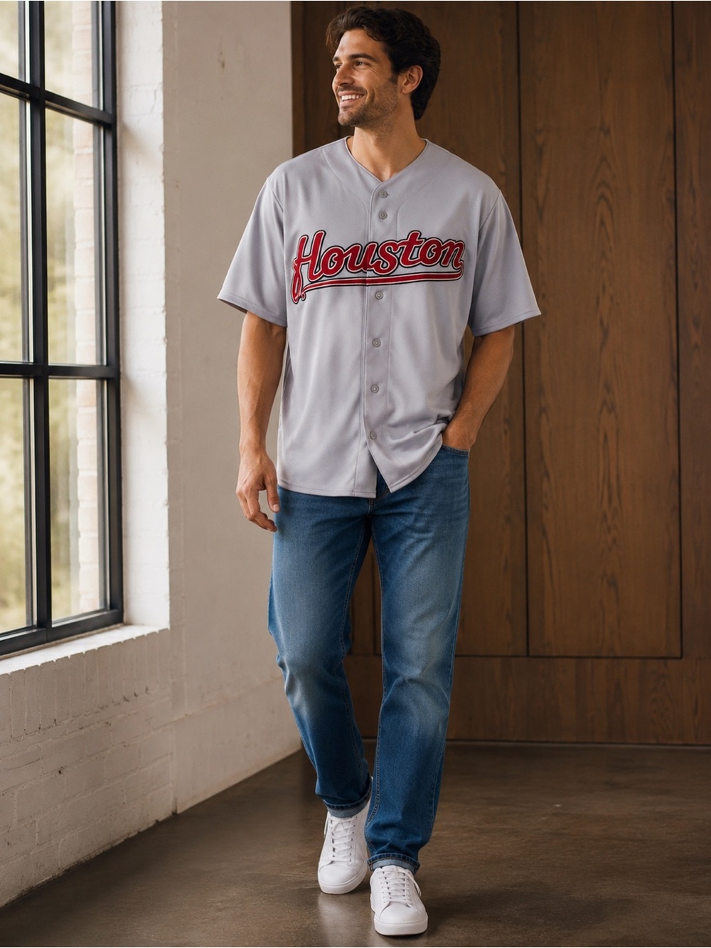 Sz XL Majestic MLB Houston Astros Vintage Throwback Brick Red Script Jersey